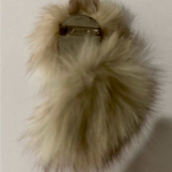 Vintage Faux Fur Painted Lady Face Brooch Pin - Picture 3 of 3